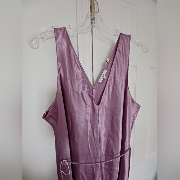 Vince NWT XXL Satin Double V-neck Lavender Slip Dress - Picture 2 of 4